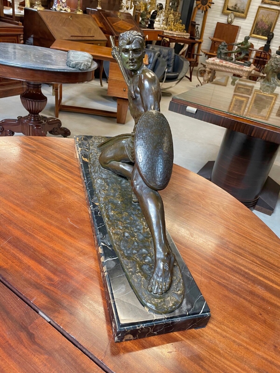 Demetre Chiparus - bronze - Le lanceur de javelot-photo-2