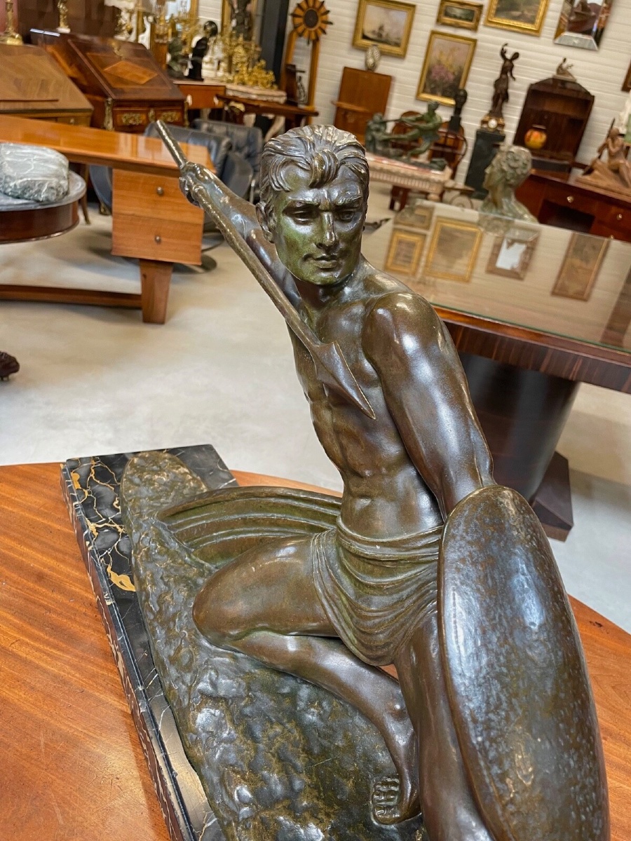 Demetre Chiparus - bronze - Le lanceur de javelot-photo-3