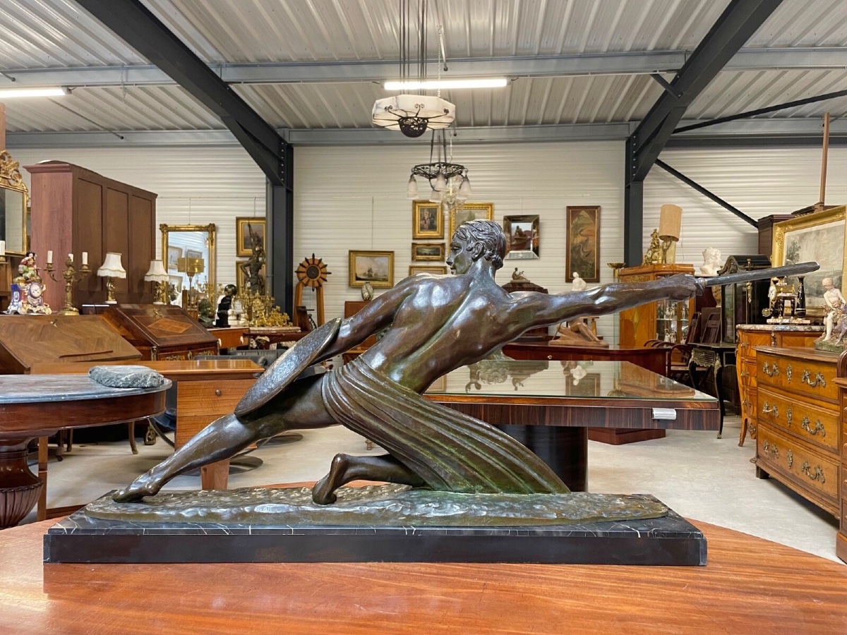 Demetre Chiparus - bronze - Le lanceur de javelot-photo-5