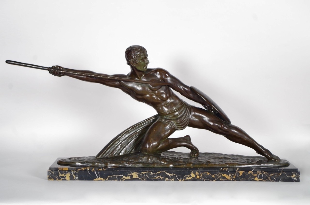 Demetre Chiparus - bronze - Le lanceur de javelot