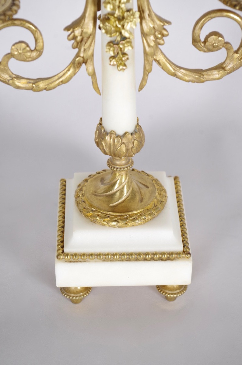 Paire de candélabres style Louis XVI-photo-4