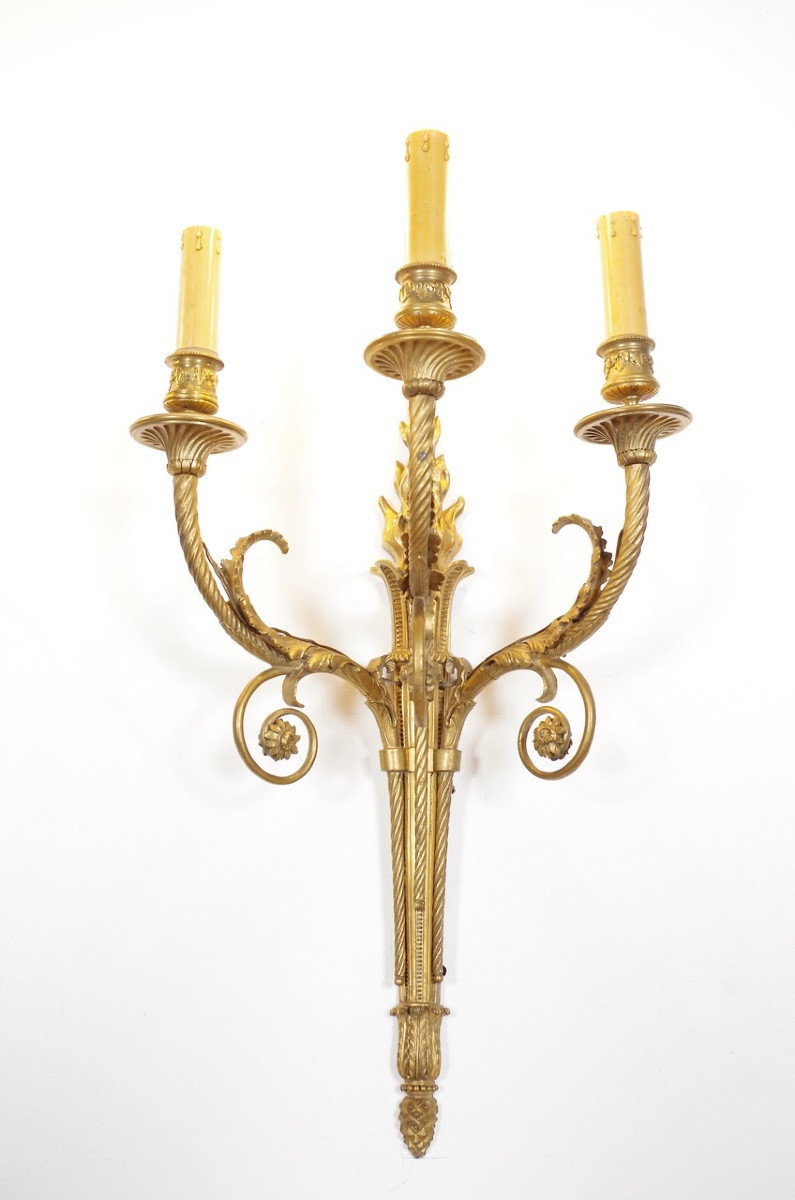 Pair Of Louis XVI Style Wall Lights-photo-4