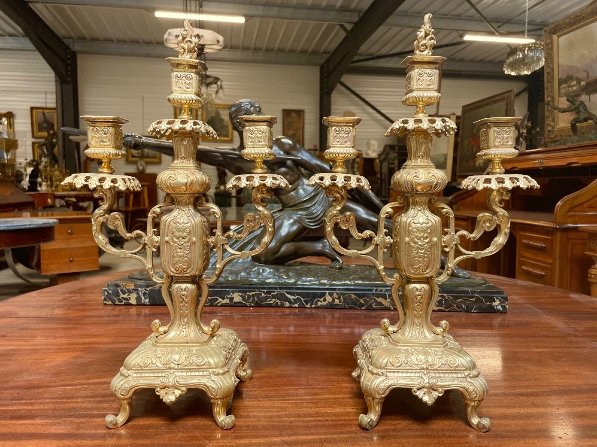 Paire de candélabres style Extrême-Orient-photo-2