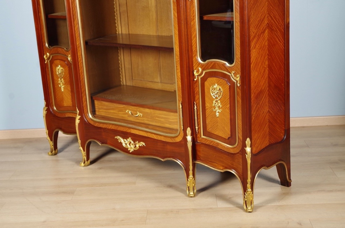 Bibliothèque style Louis XV signée Rinck-photo-8