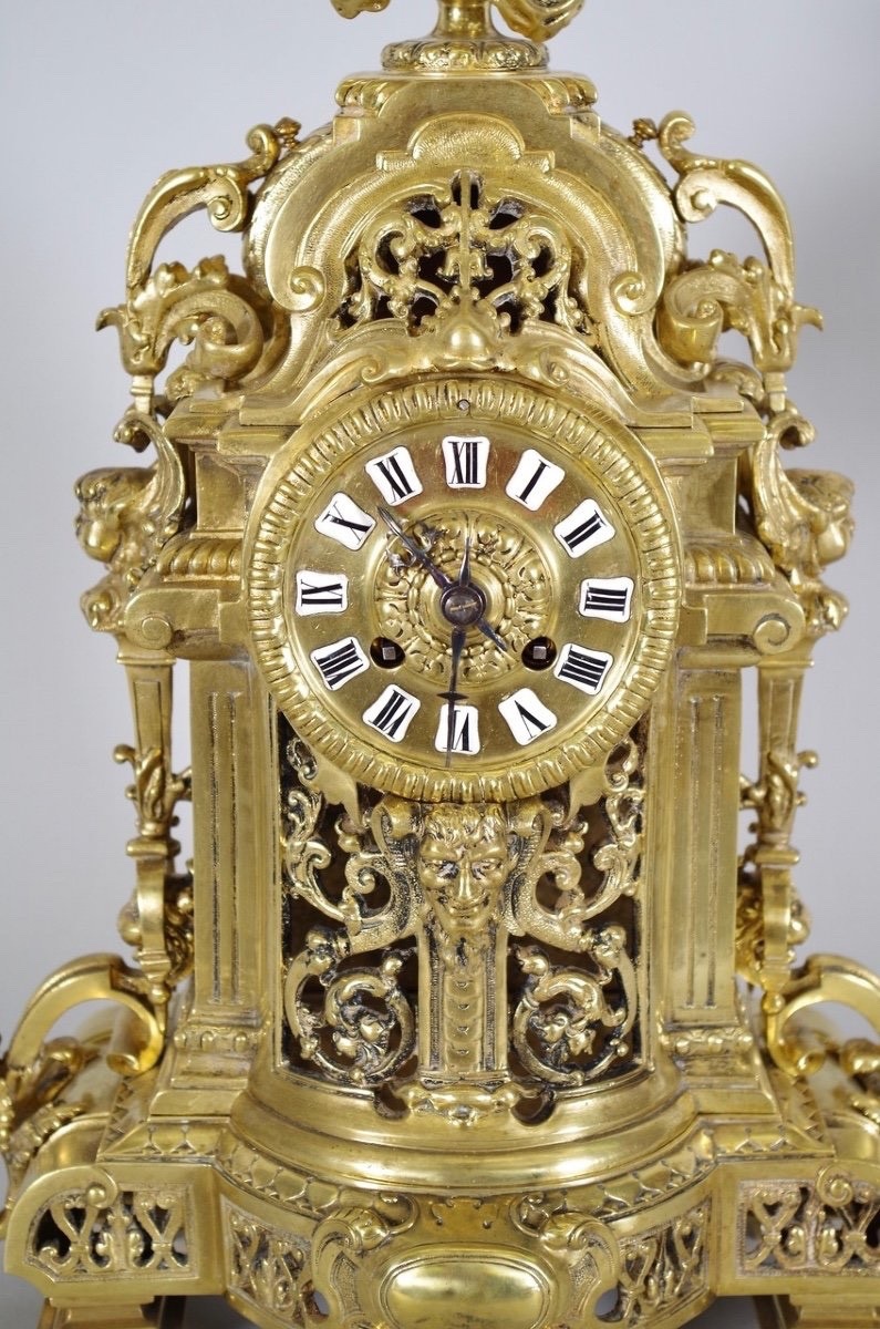 Pendule Napoléon III signée E.Godeau à Paris-photo-3