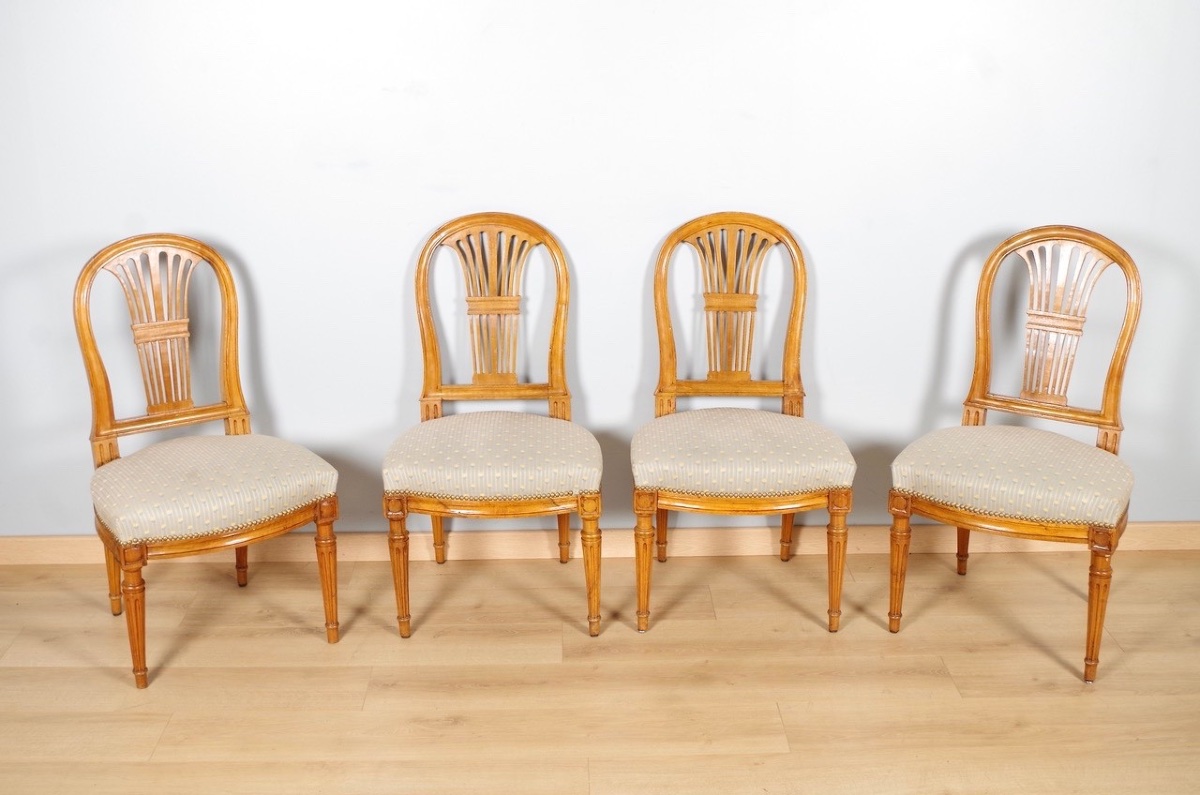 Cinq chaises époque Louis XVI-photo-2