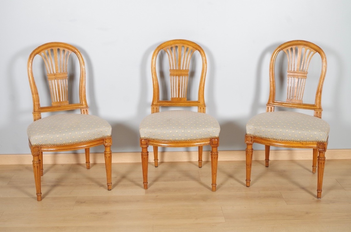 Cinq chaises époque Louis XVI-photo-3