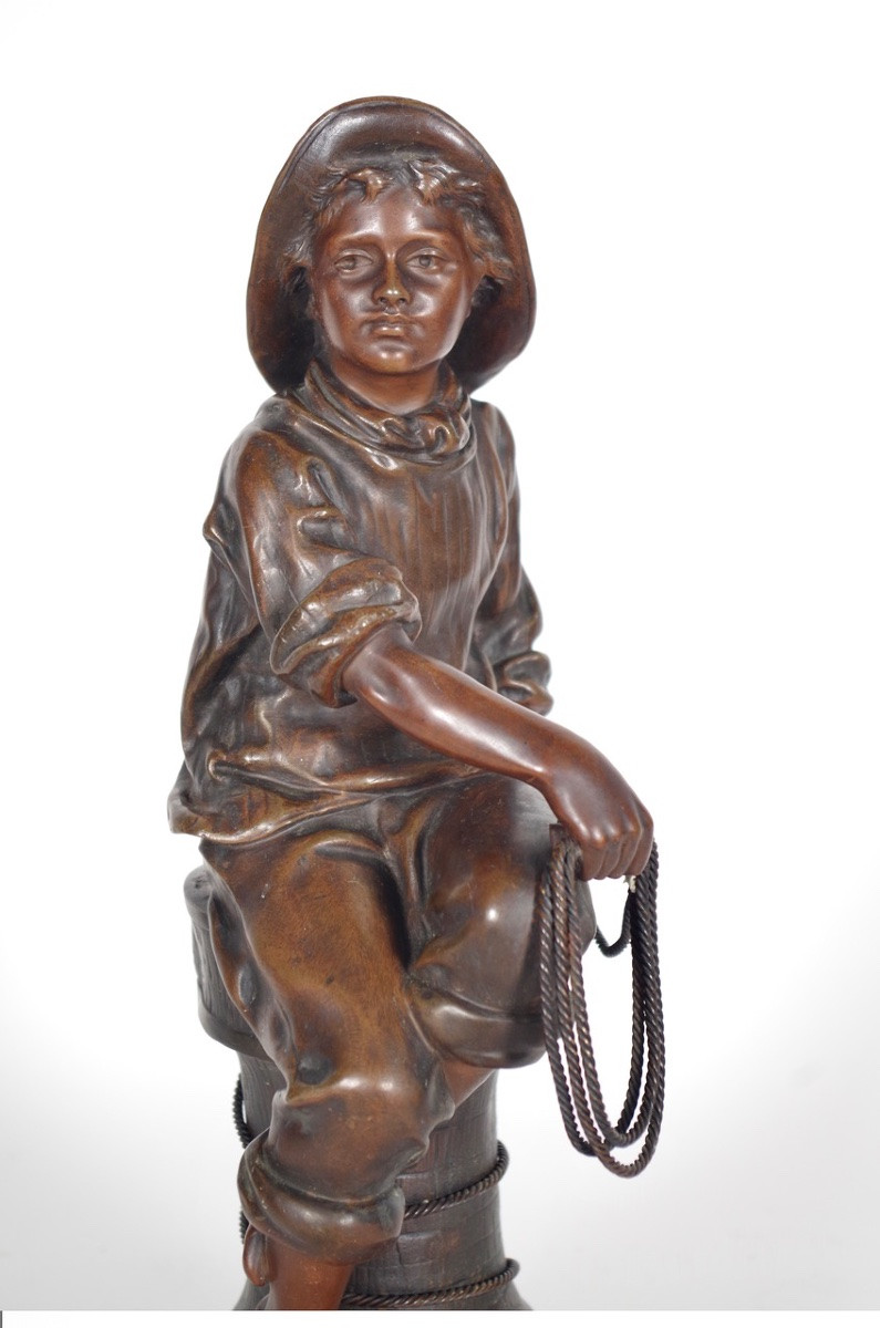A.Bofill - bronze - jeune marin pêcheur-photo-2