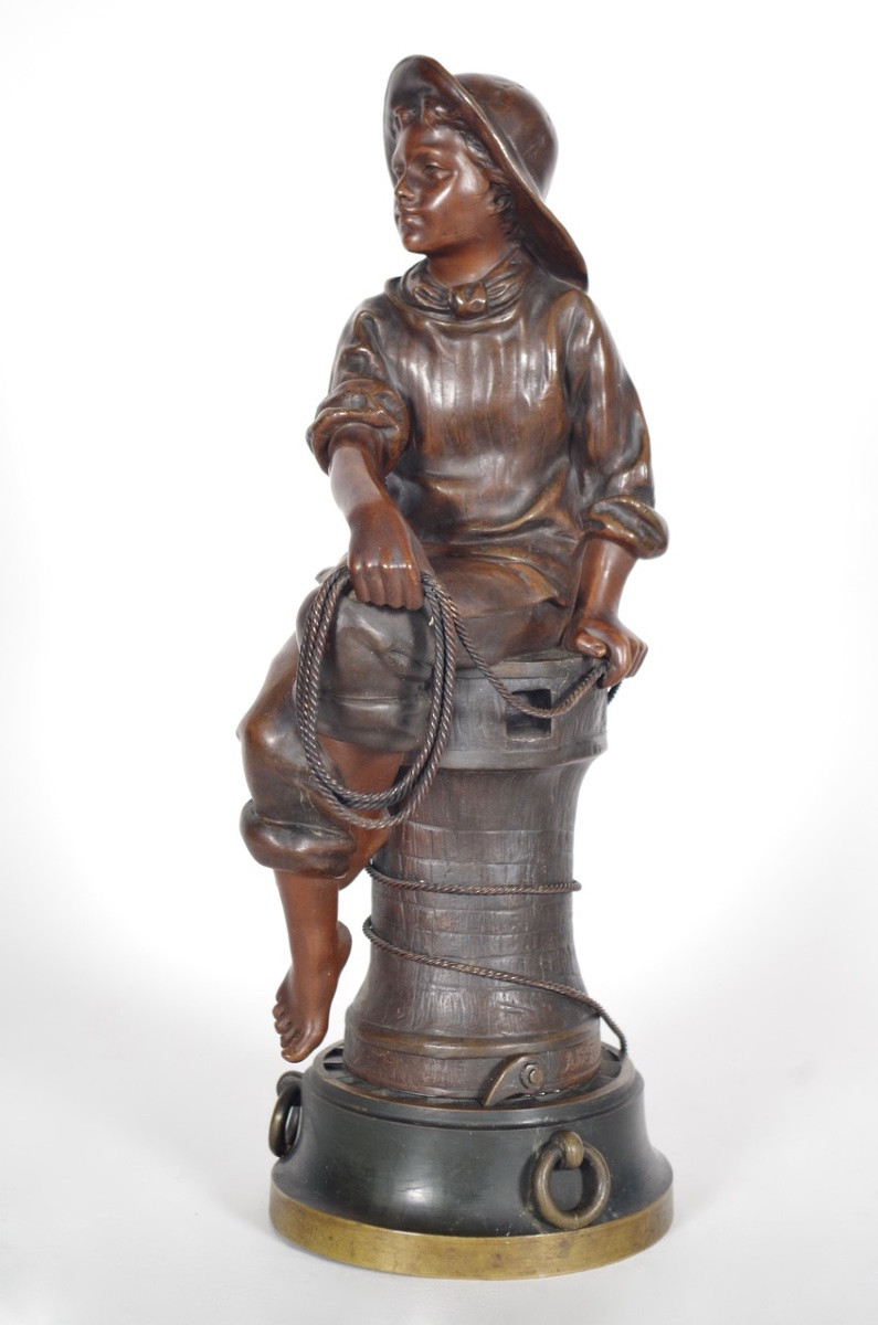 A.Bofill - bronze - jeune marin pêcheur-photo-4