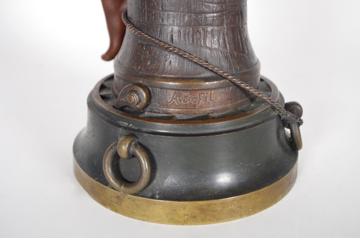 A.Bofill - bronze - jeune marin pêcheur-photo-4