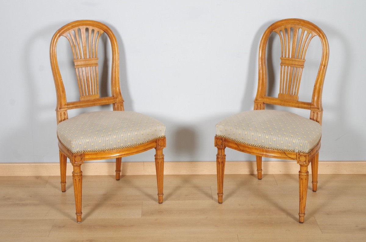 Quatre chaises époque Louis XVI-photo-3