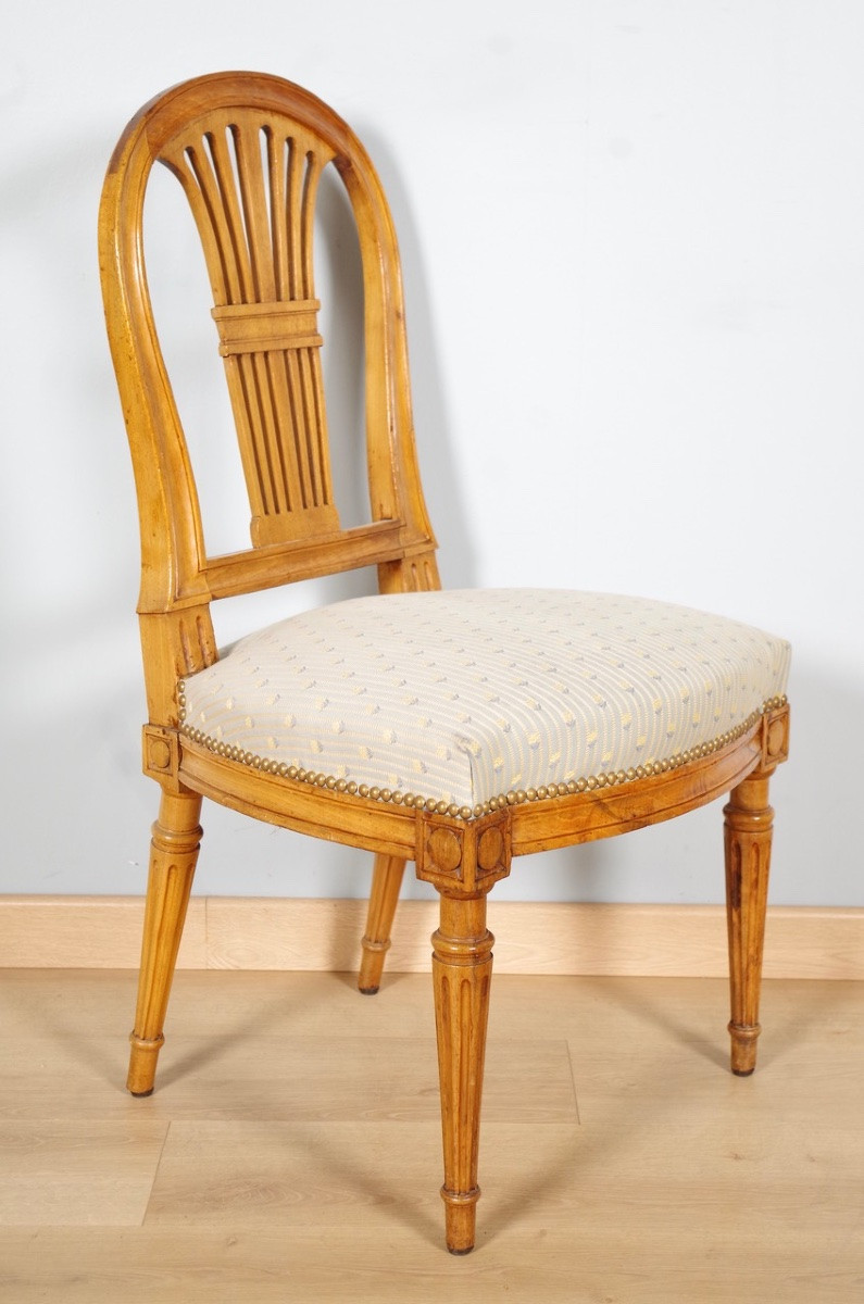 Quatre chaises époque Louis XVI-photo-4