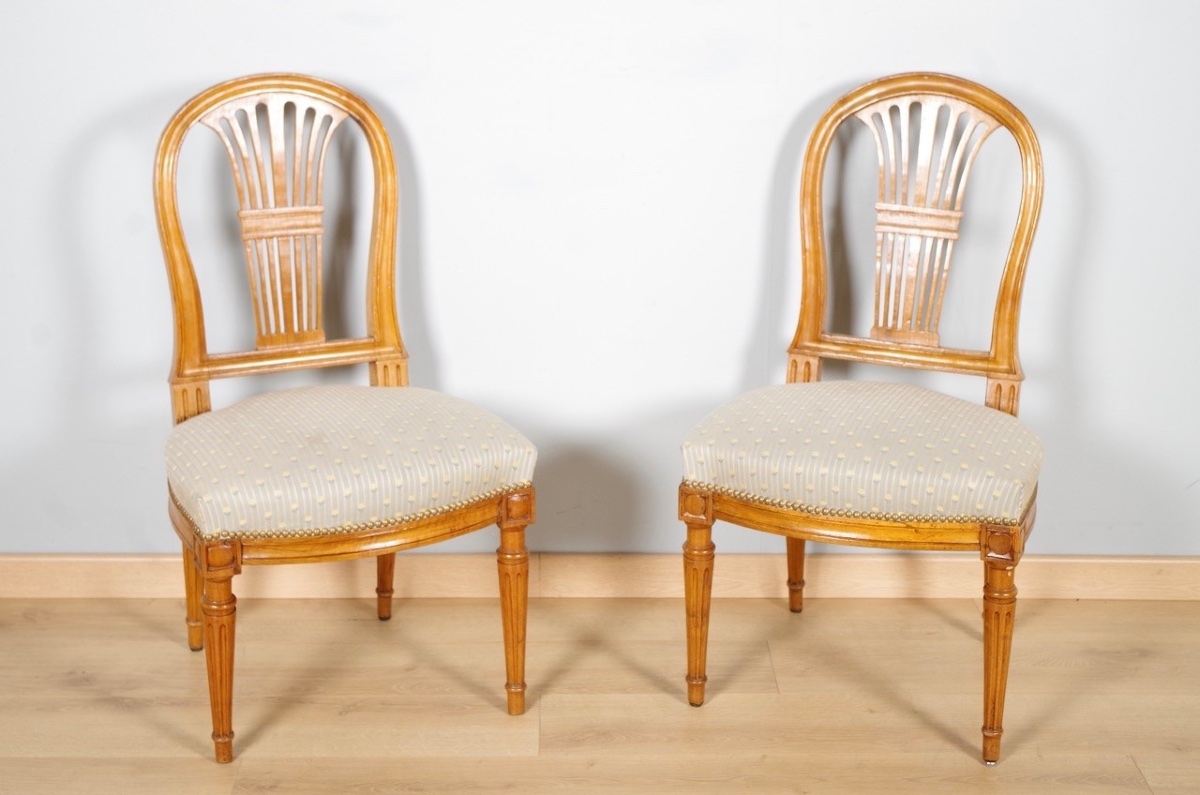 Paire de chaises époque Louis XVI-photo-3