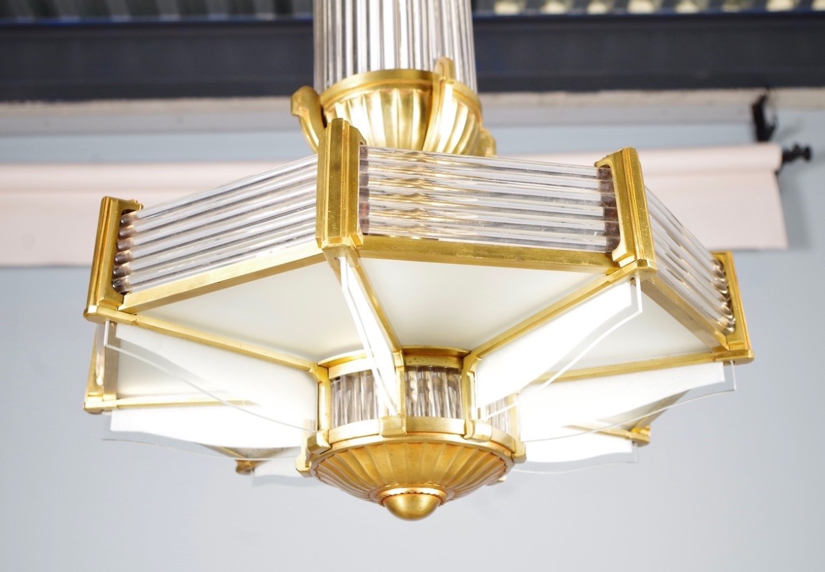 Henri Petitot - Lustre Art déco-photo-3