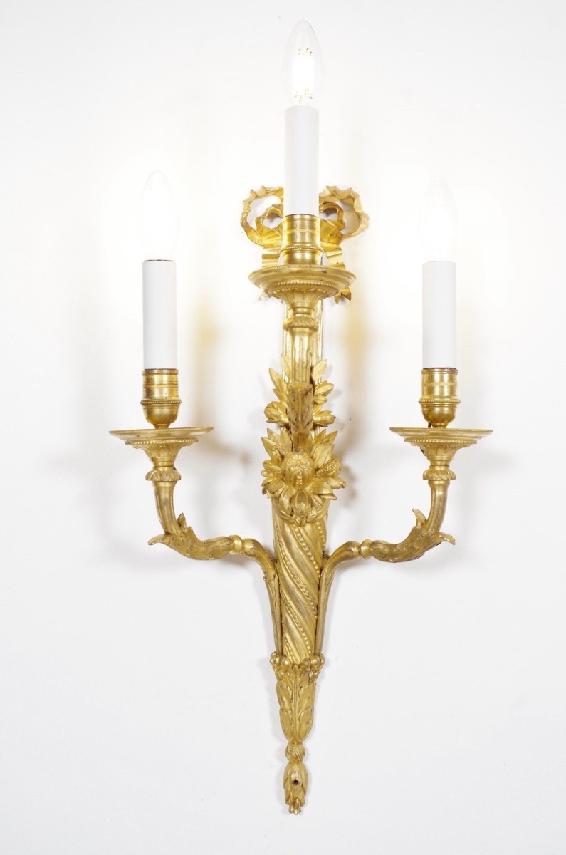 Pair Of Louis XVI Style Wall Sconces-photo-2