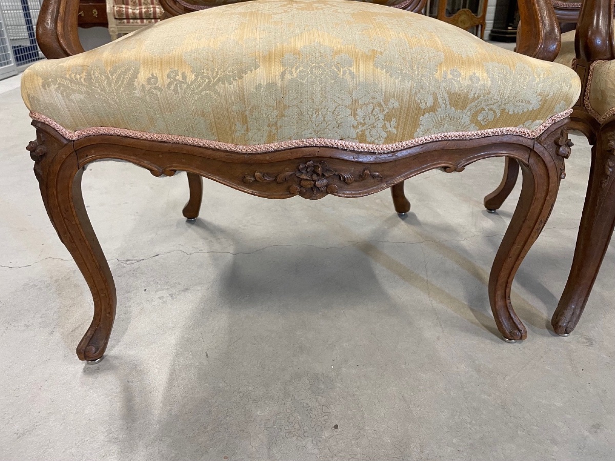 Pair Of Louis XV Style Armchairs-photo-1