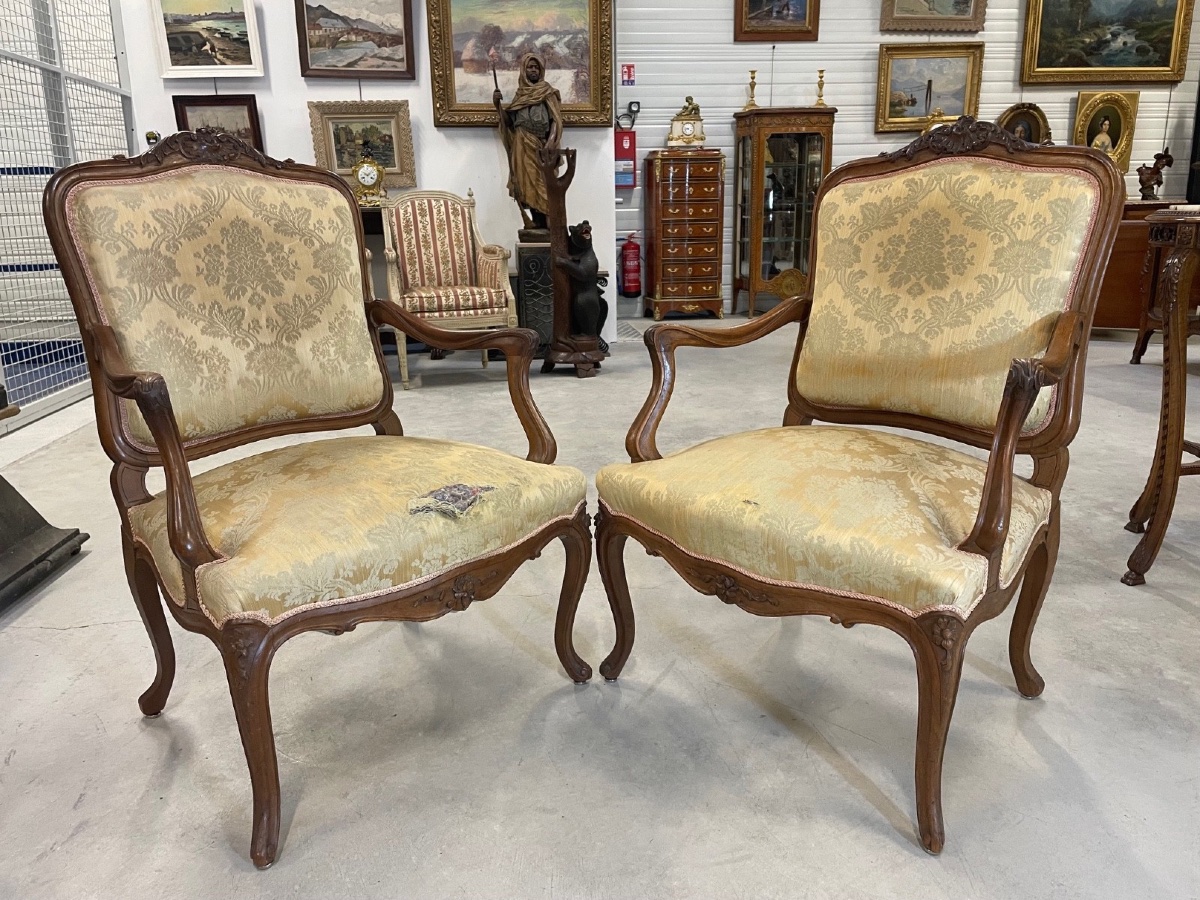 Pair Of Louis XV Style Armchairs-photo-4