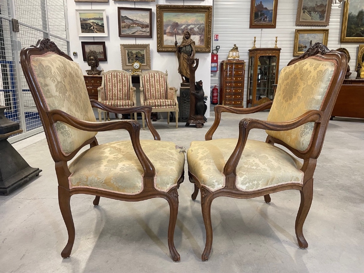 Pair Of Louis XV Style Armchairs-photo-5