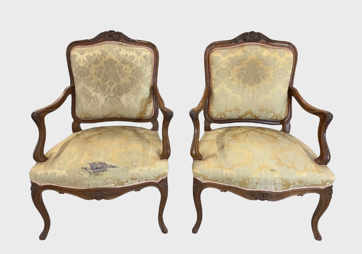 Pair Of Louis XV Style Armchairs