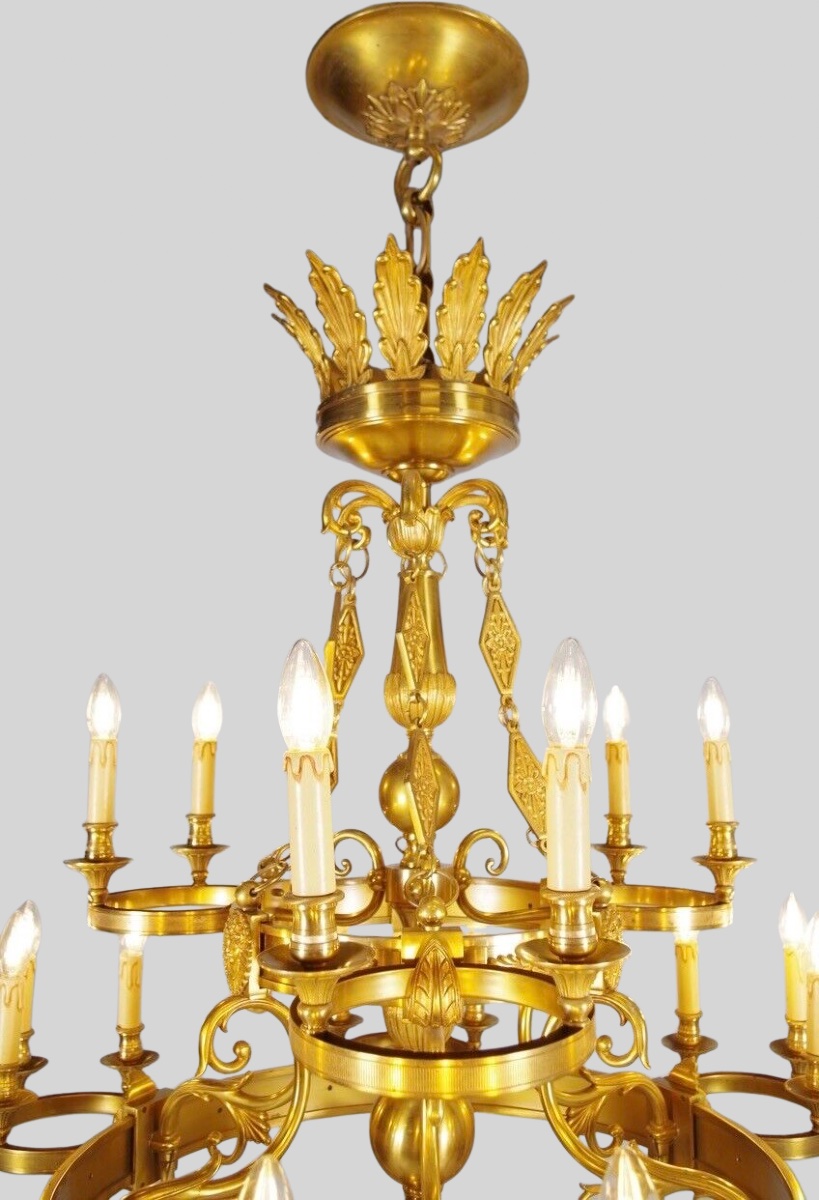 Maison Lucien Gau : trois lustres style Empire-photo-1