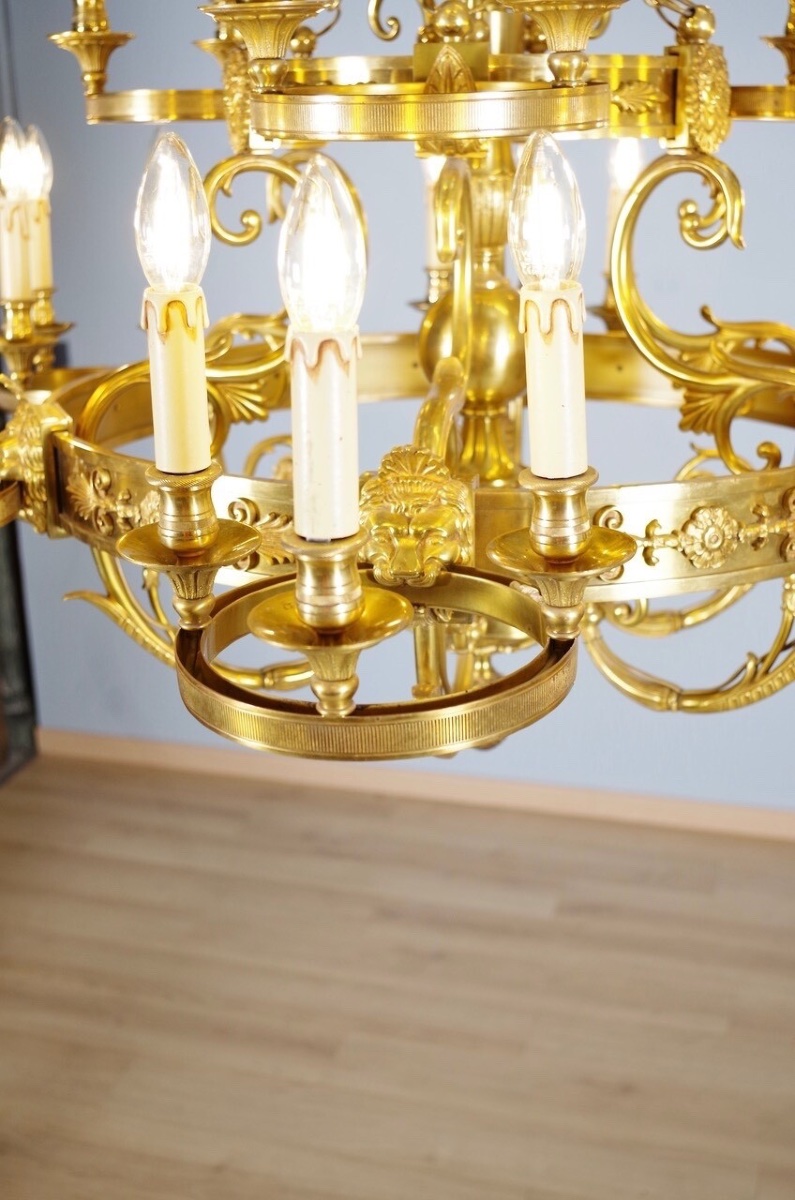 Maison Lucien Gau : trois lustres style Empire-photo-6