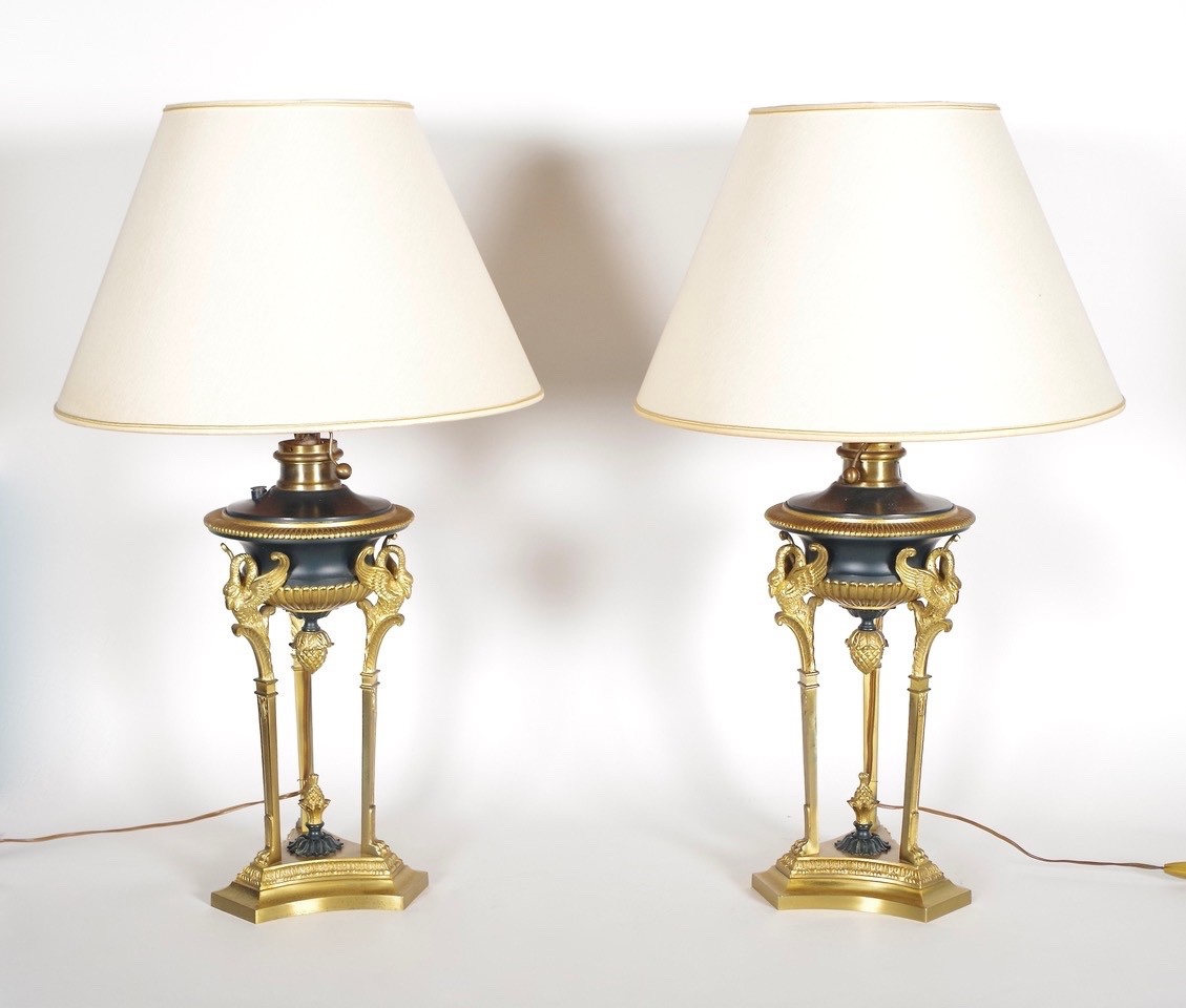 Pair Of Empire Style Lamps