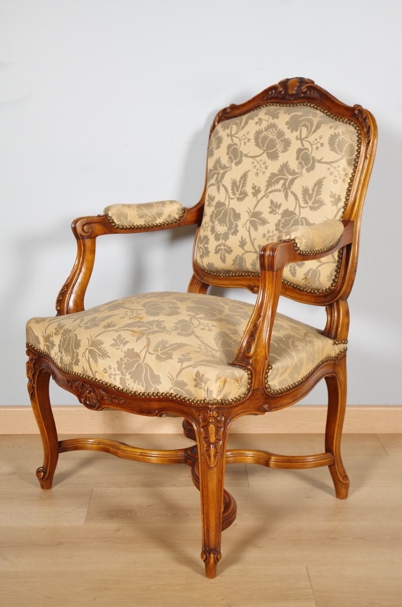 Paire de fauteuils style Louis XV-photo-4