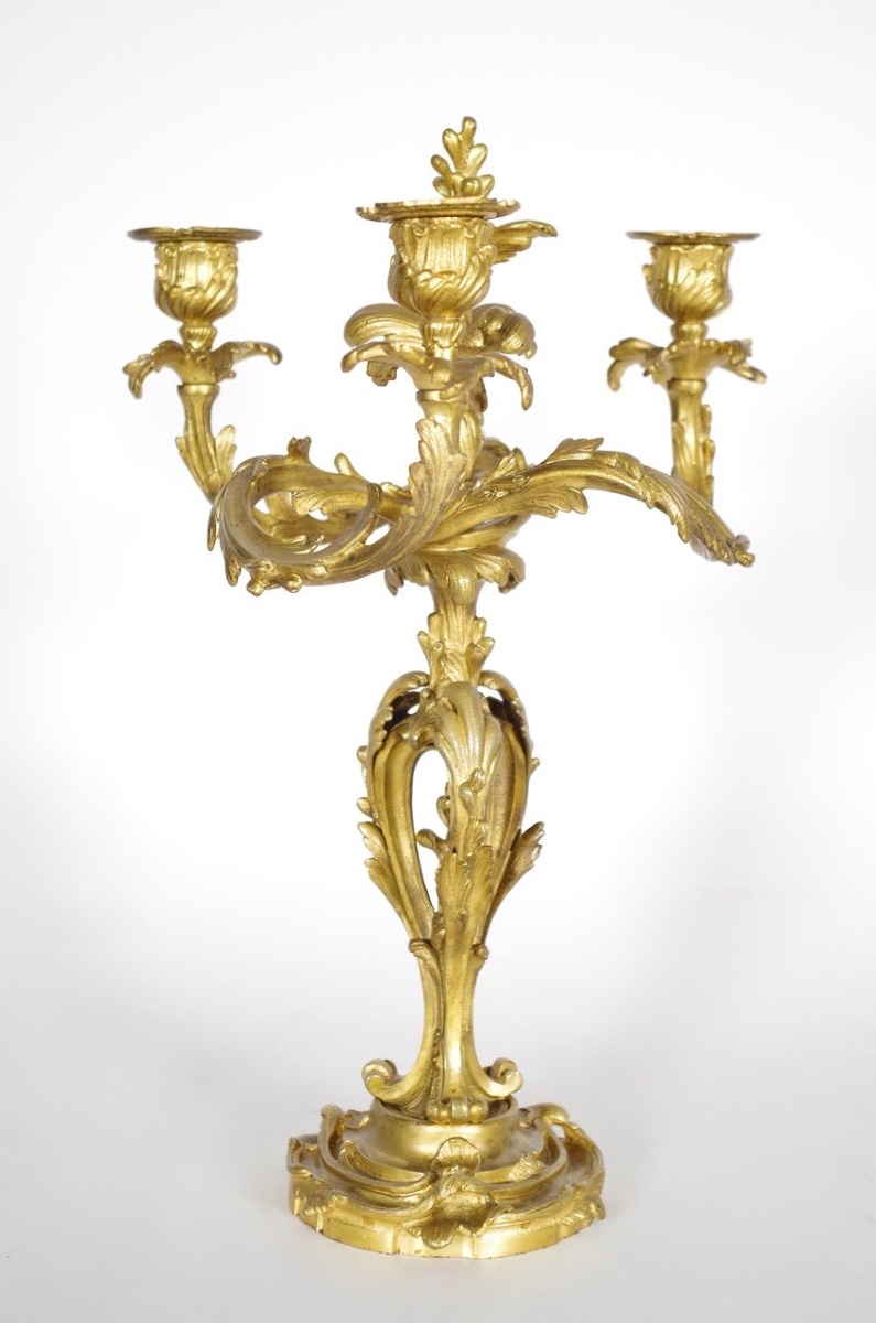 Paire de candélabres style Louis XV-photo-2