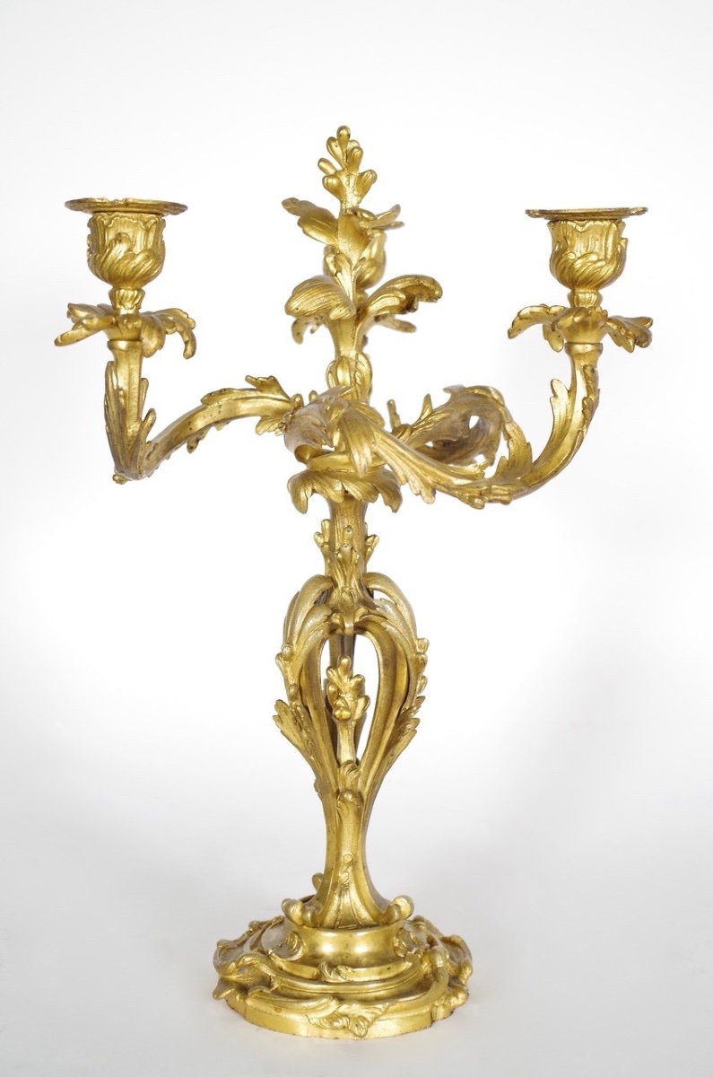 Paire de candélabres style Louis XV-photo-3