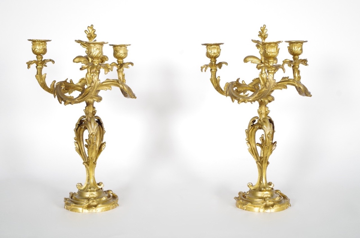 Paire de candélabres style Louis XV