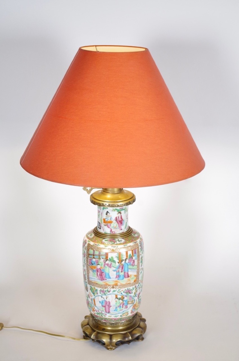 Canton Porcelain Lamp-photo-3