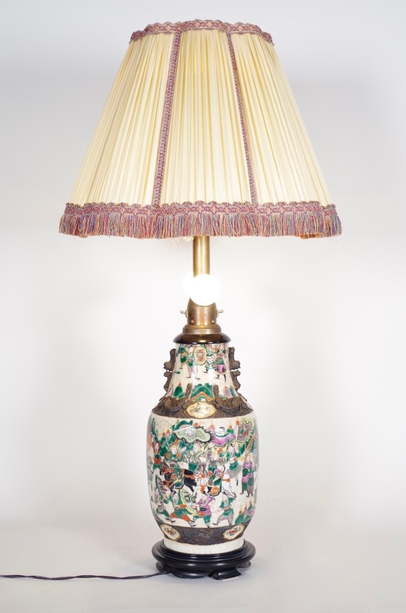 Lampe en porcelaine de Nankin Chine-photo-2