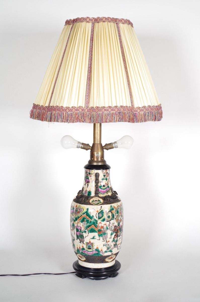 Lampe en porcelaine de Nankin Chine-photo-3