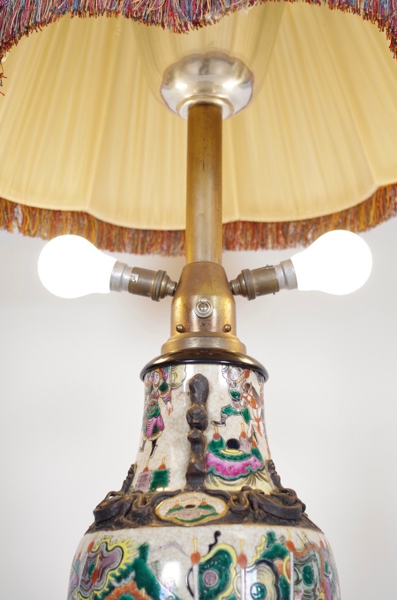 Lampe en porcelaine de Nankin Chine-photo-4