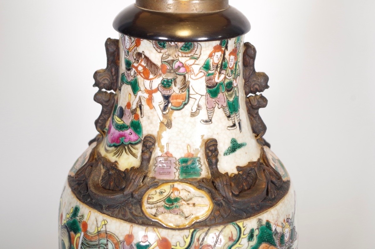 Lampe en porcelaine de Nankin Chine-photo-2