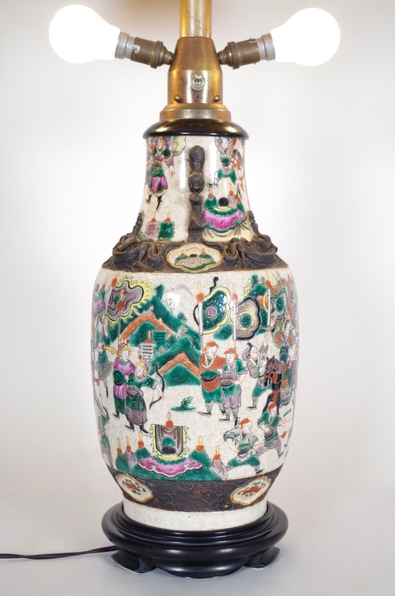 Lampe en porcelaine de Nankin Chine-photo-3