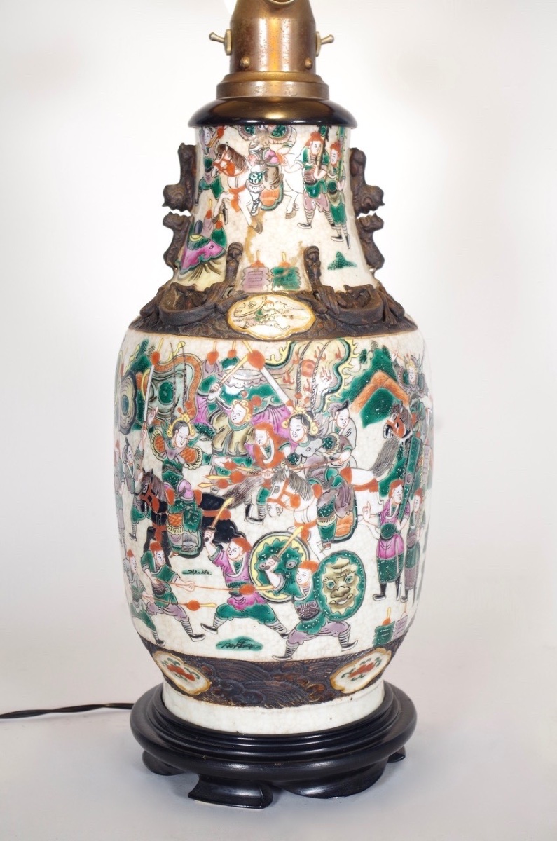 Lampe en porcelaine de Nankin Chine-photo-4