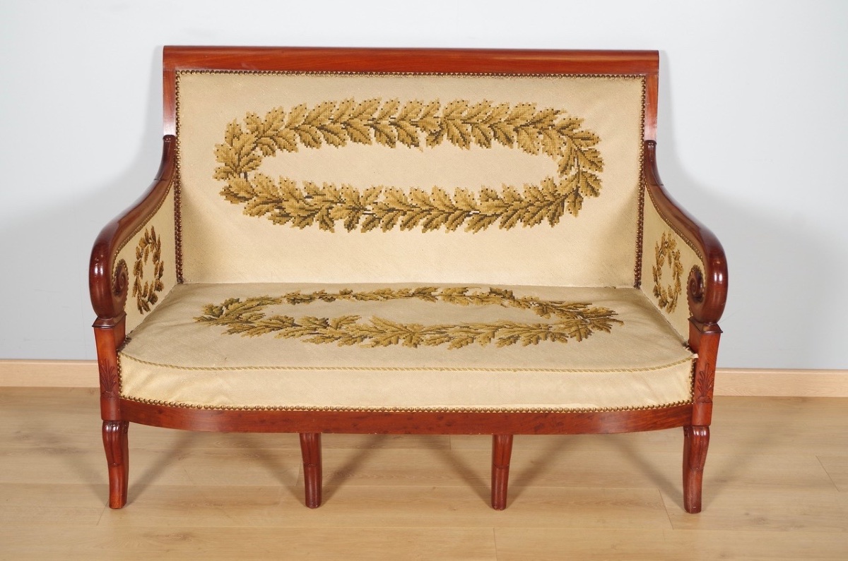 Salon douze fauteuils paire de canapés époque Restauration-photo-4