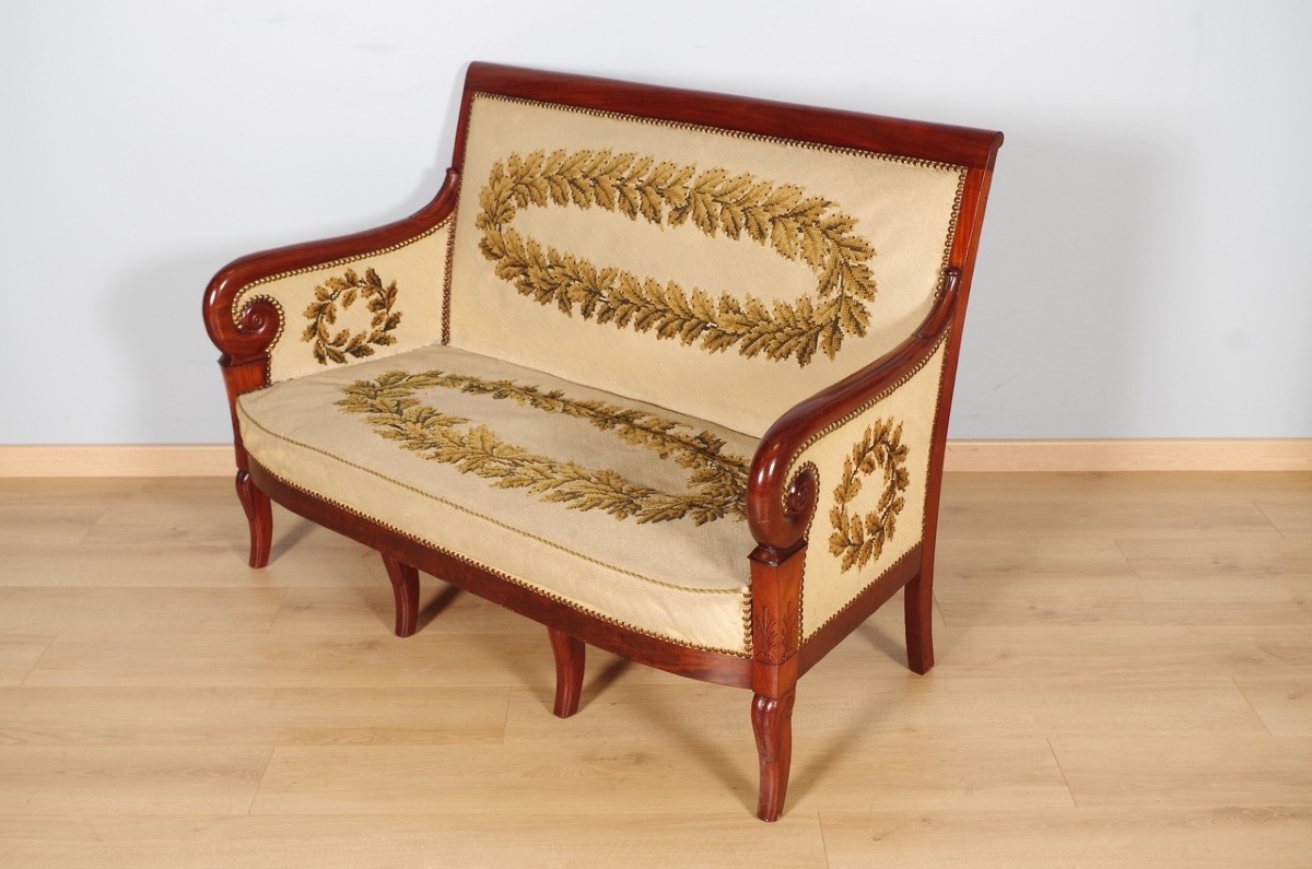 Salon douze fauteuils paire de canapés époque Restauration-photo-1