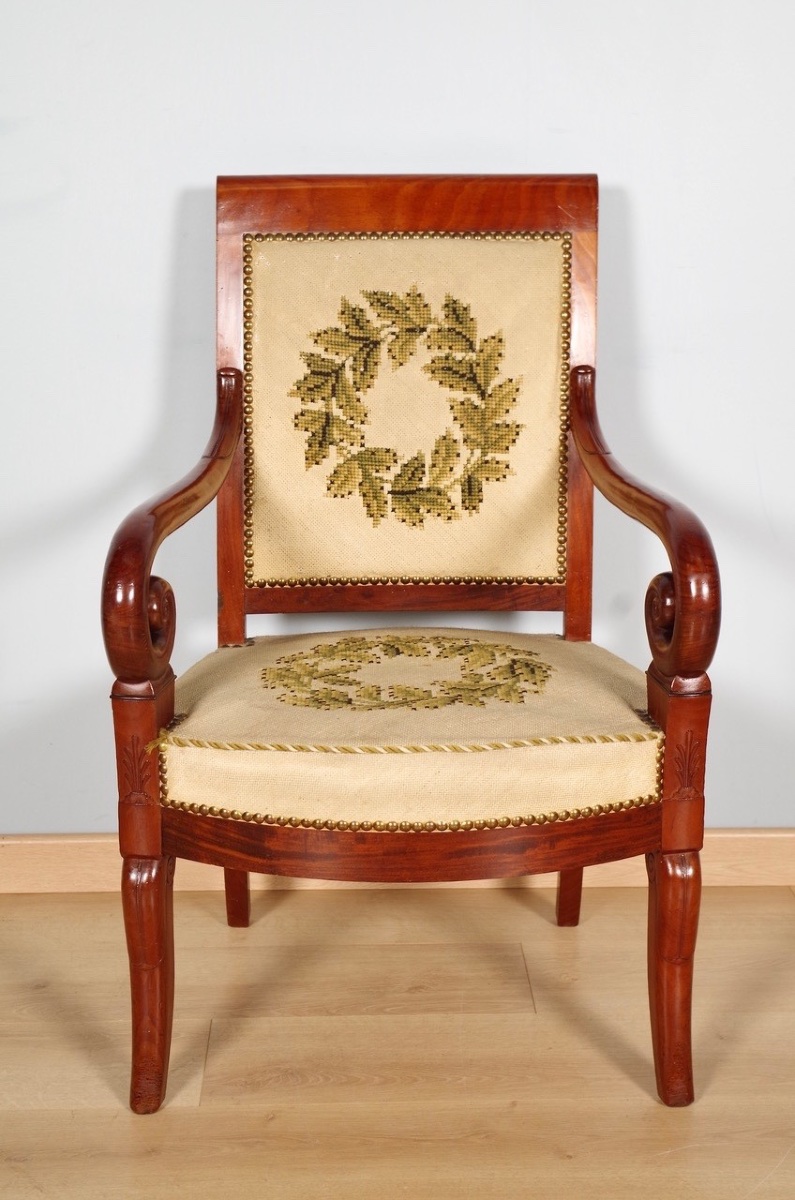 Salon douze fauteuils paire de canapés époque Restauration-photo-4