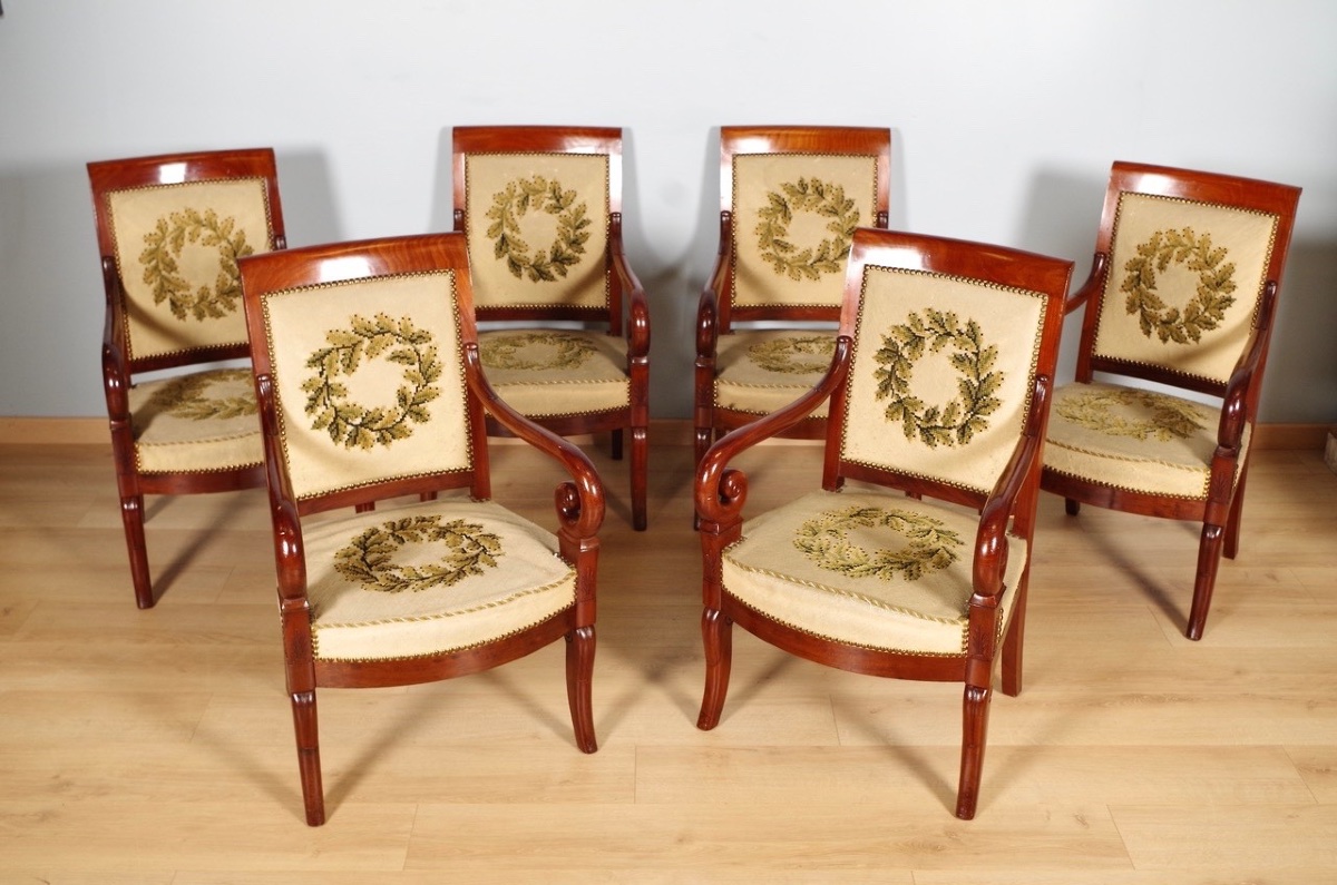 Douze fauteuils époque Restauration-photo-2