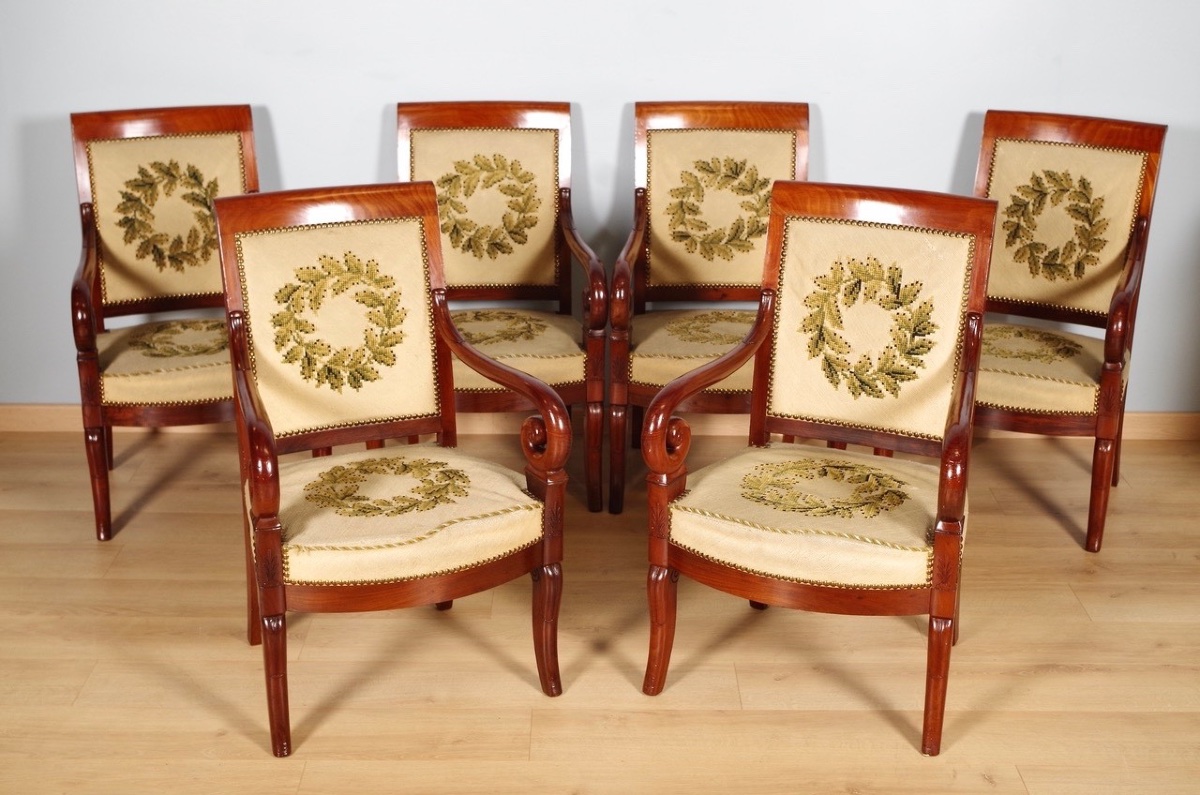 Douze fauteuils époque Restauration-photo-3