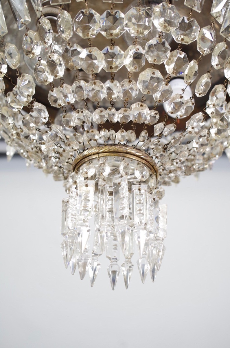 Plafonnier bronze et cristal style Baccarat-photo-2