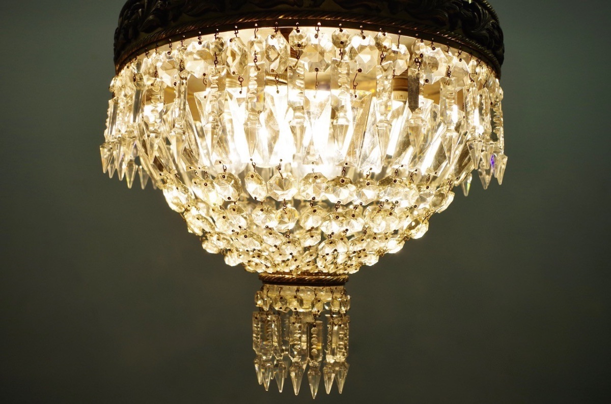 Plafonnier bronze et cristal style Baccarat-photo-8