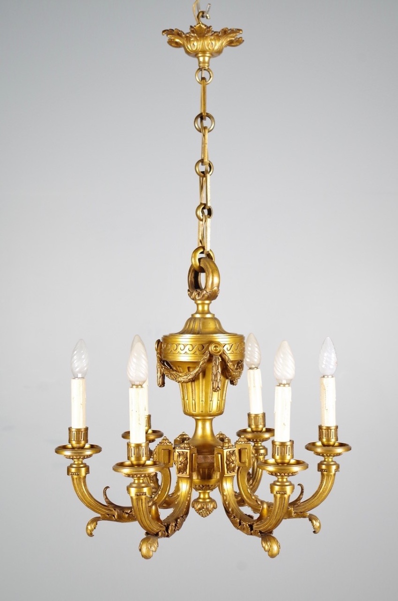 Lustre style Louis XVI bronze doré