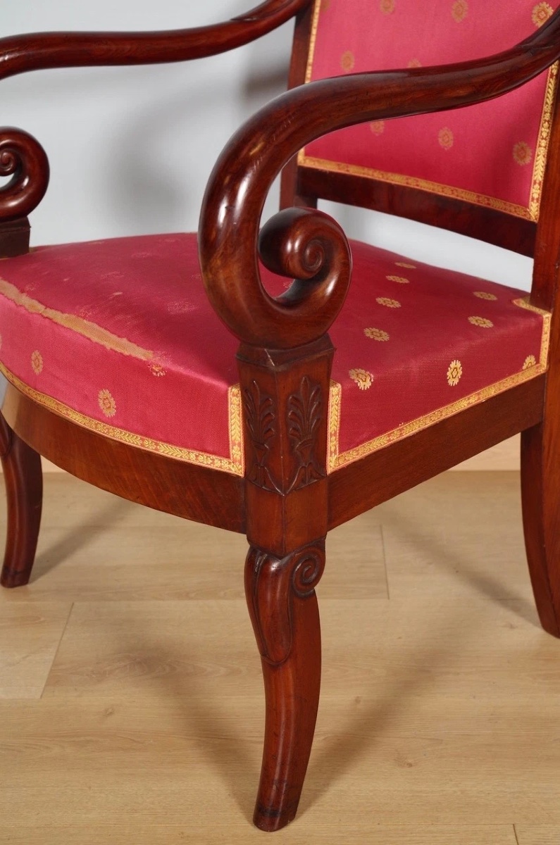Paire de fauteuils époque Restauration-photo-3