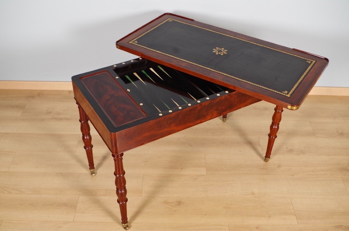Table à jeux Tric Trac époque Restauration-photo-1