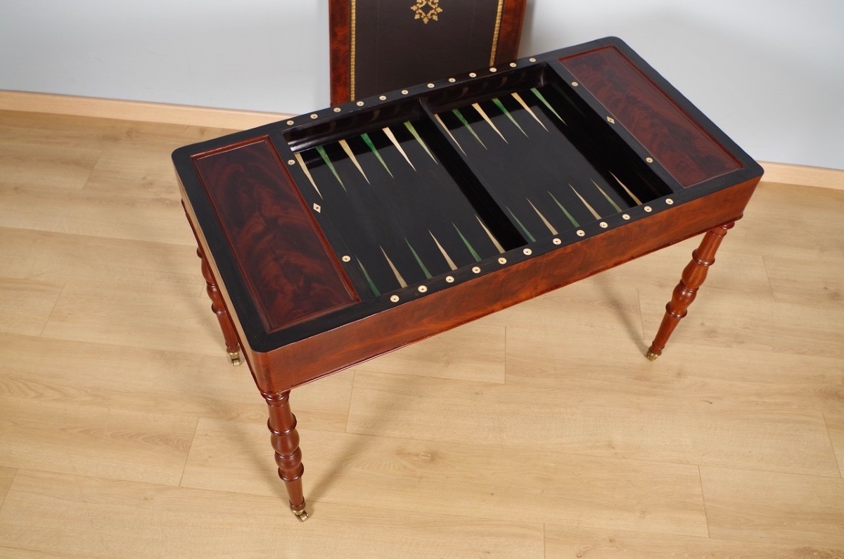 Table à jeux Tric Trac époque Restauration-photo-2