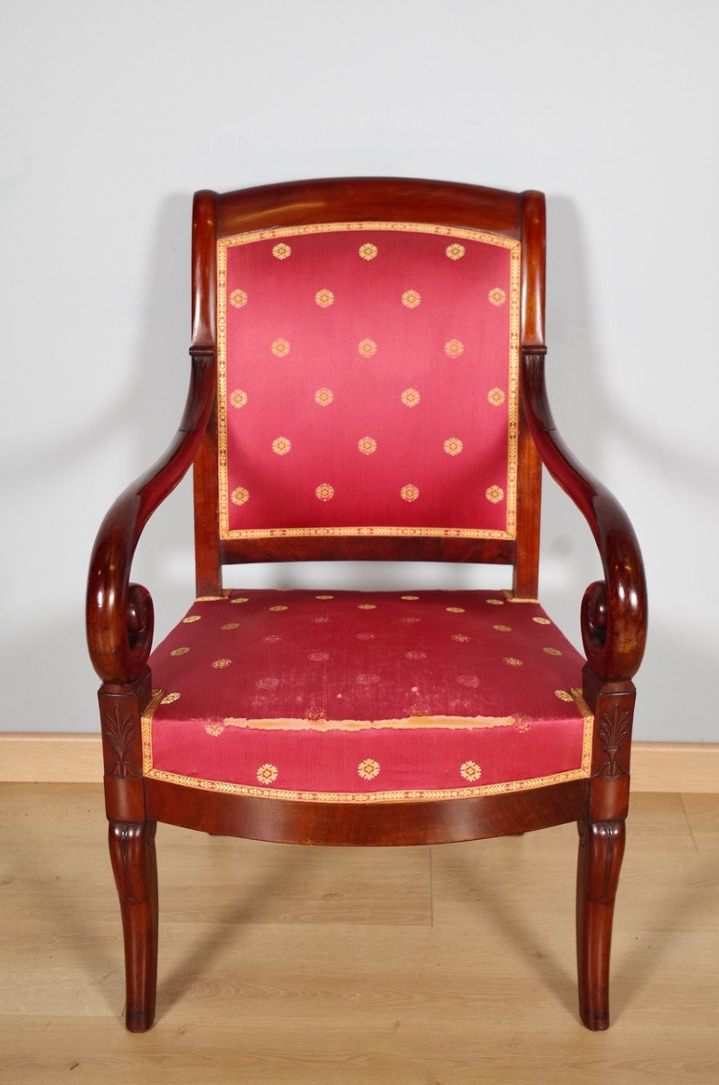 Paire de fauteuils et paire de chaises époque Restauration-photo-3