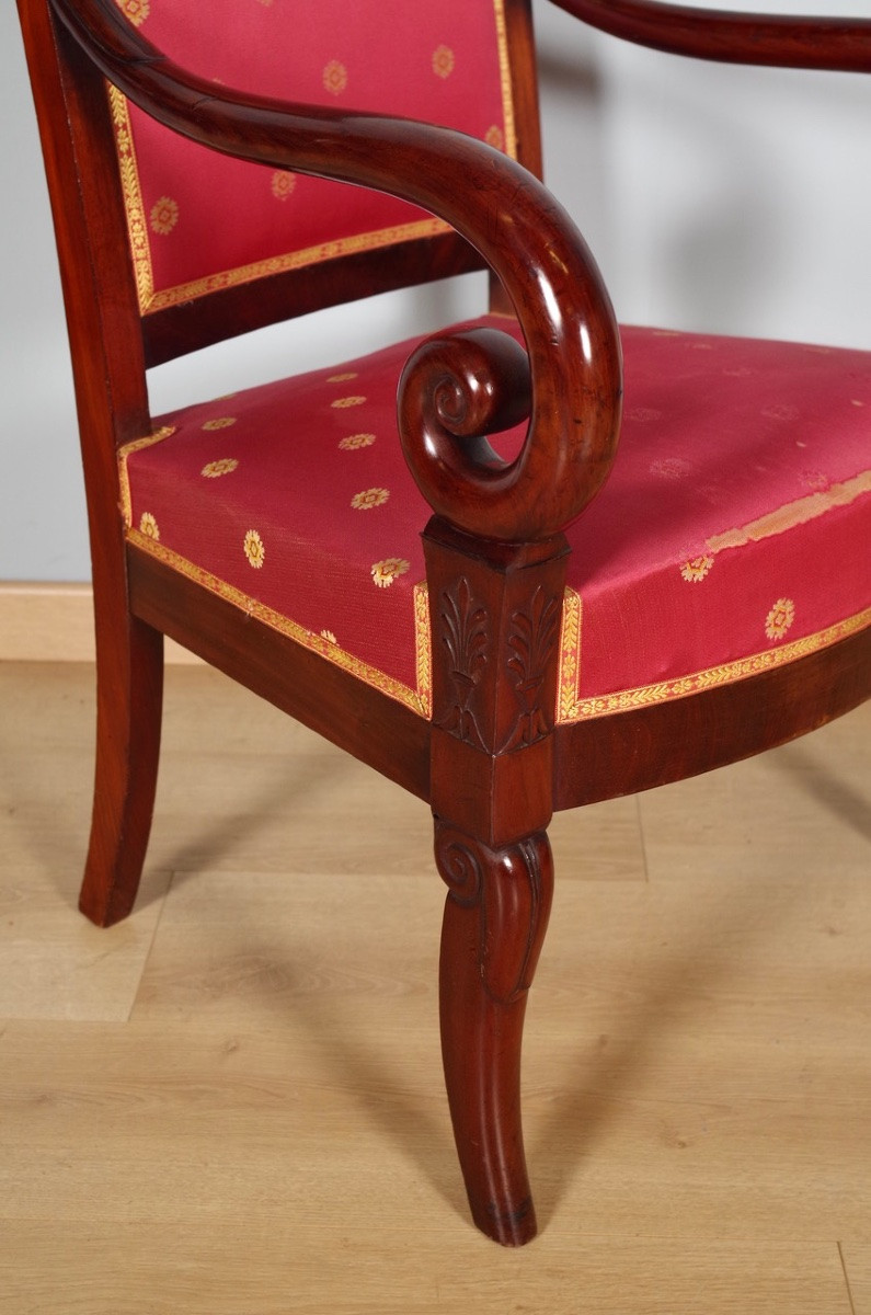 Paire de fauteuils et paire de chaises époque Restauration-photo-1